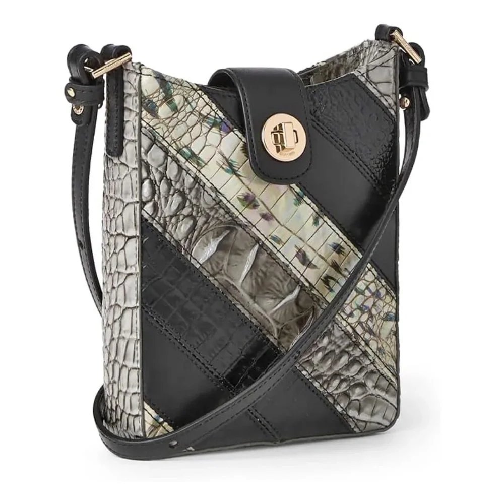 Brahmin Marley Small Leather Crossbody - Black Flashback - Picture 2 of 10